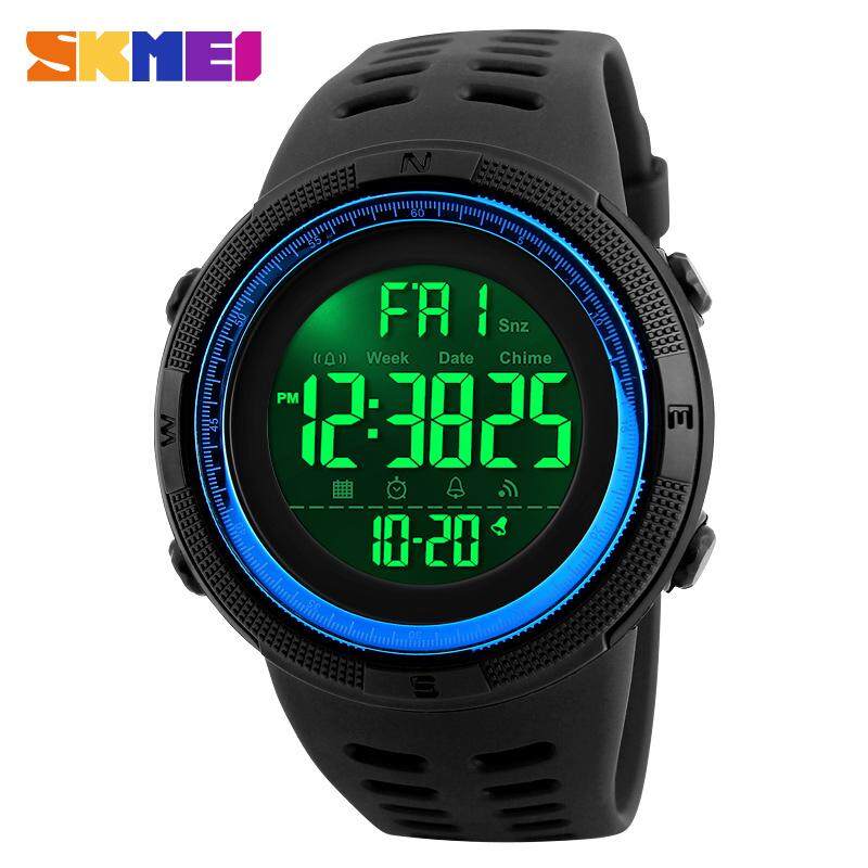 Neue SKMEI Herren-Sportuhren, digitale wasserdichte Uhr, Countdown-Alarm, Chrono-Armbanduhren 1251 blau