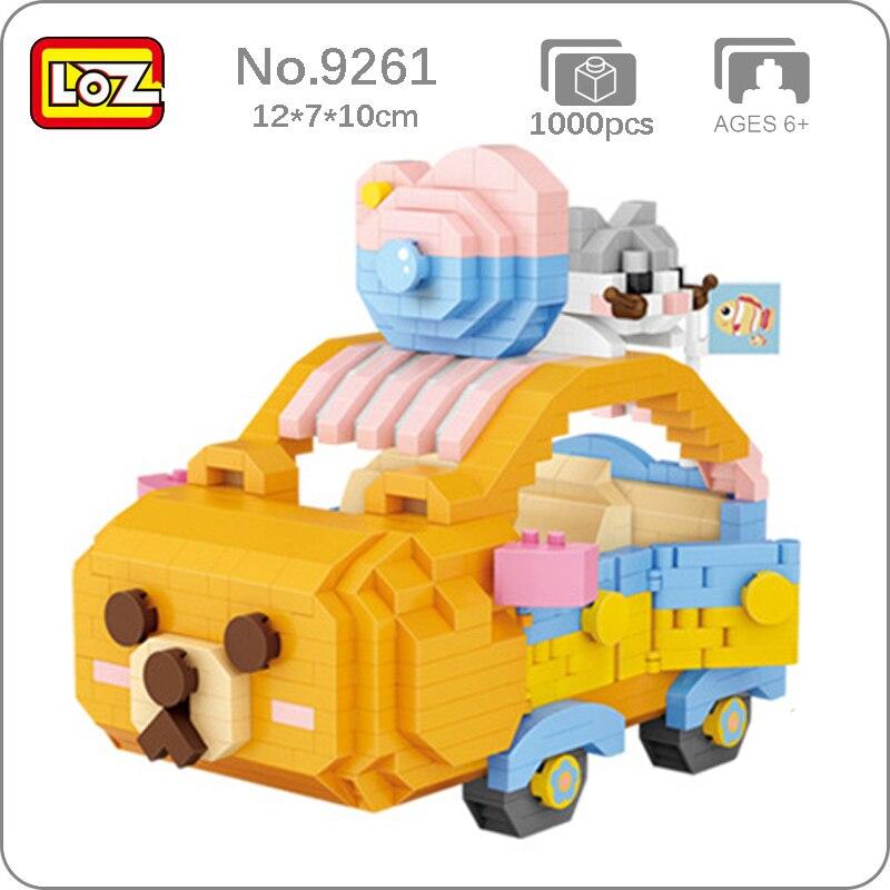 LOZ 9261 Tierwelt Bär Auto Süßigkeiten Kuchen Stadt Essen Verkauf Fahrzeug DIY Mini Blöcke Ziegel Gebäude Spielzeug für Kinder Geschenk keine Box
