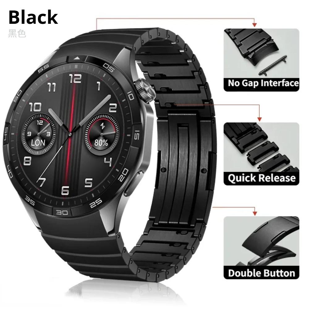 1:1 Keine Lücken Luxus Titanarmband für Huawei Watch GT6 Pro 46mm Metallarmband für Huawei Watch GT 6 46mm Spezialisiertes Schnellverschluss-Uhrenarmband HUAWEI WATCH GT6 46mm schwarz