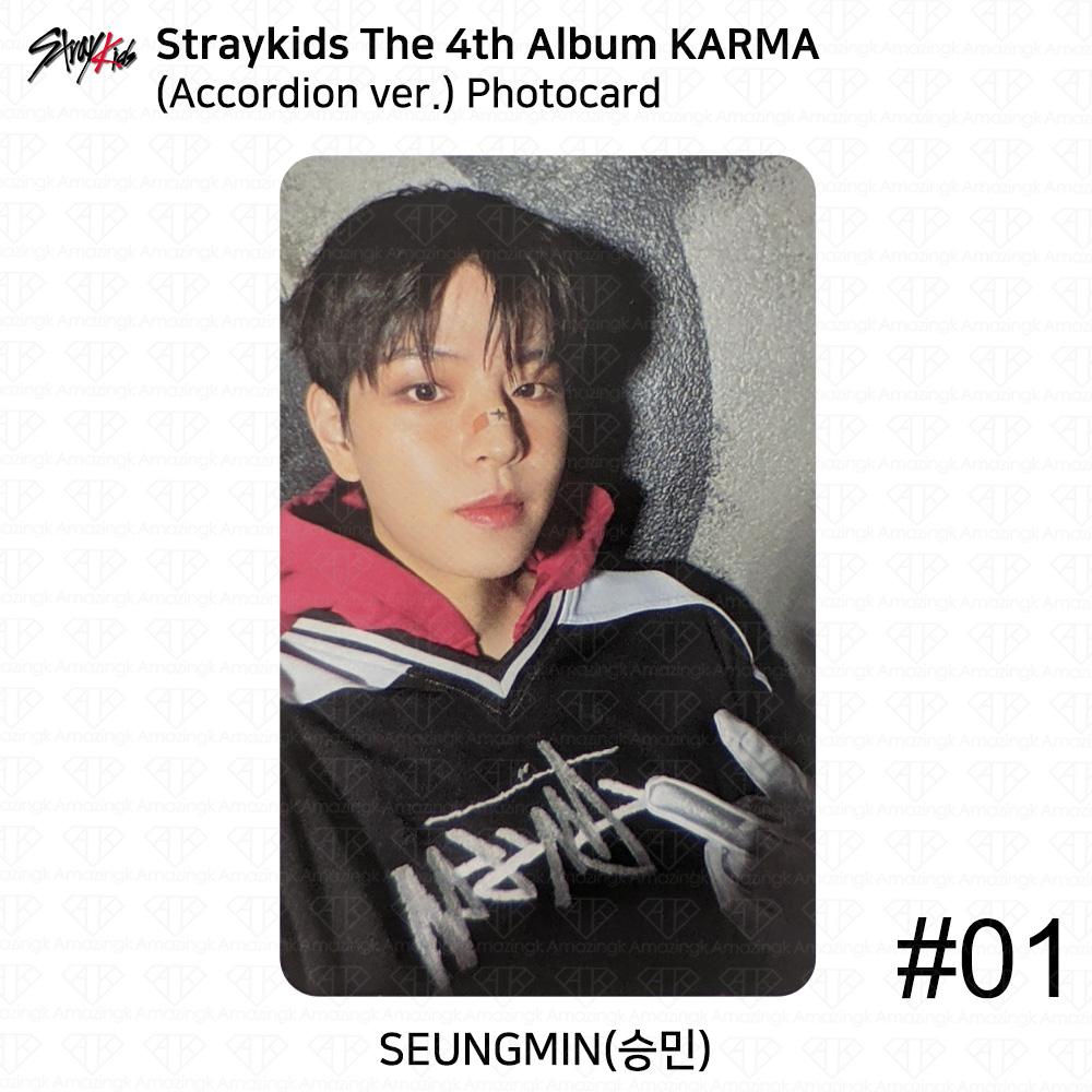 Stray Kids Das 4. Album Karma Akkordeon-Version Offizielle Fotokarte Seungmin (Accordion ver)