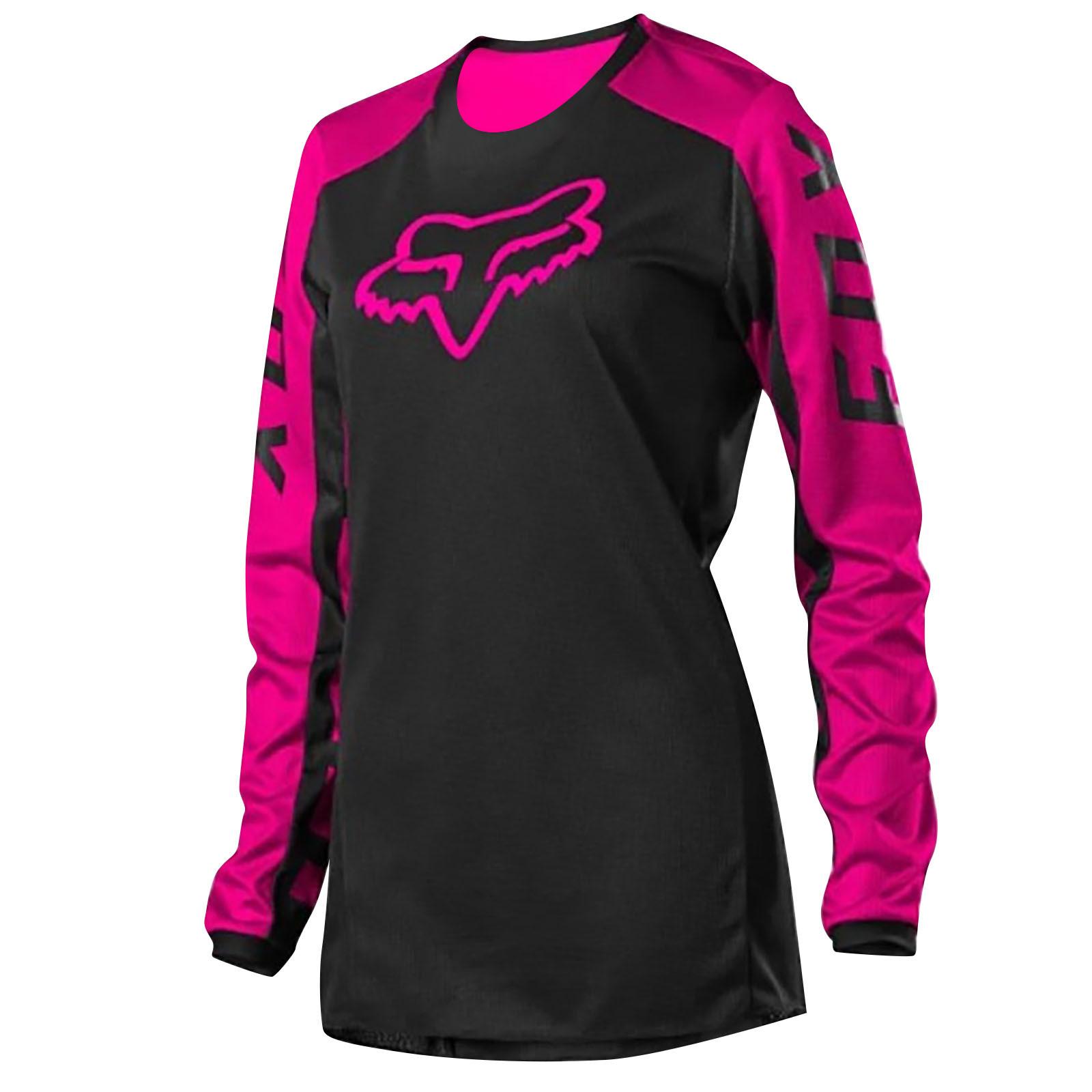 Speed-Descent-Mountainbike-Reitanzug-Oberteil für Herren, langärmeliger Offroad-Rennanzug, schnell trocknendes T-Shirt S heißes rosa