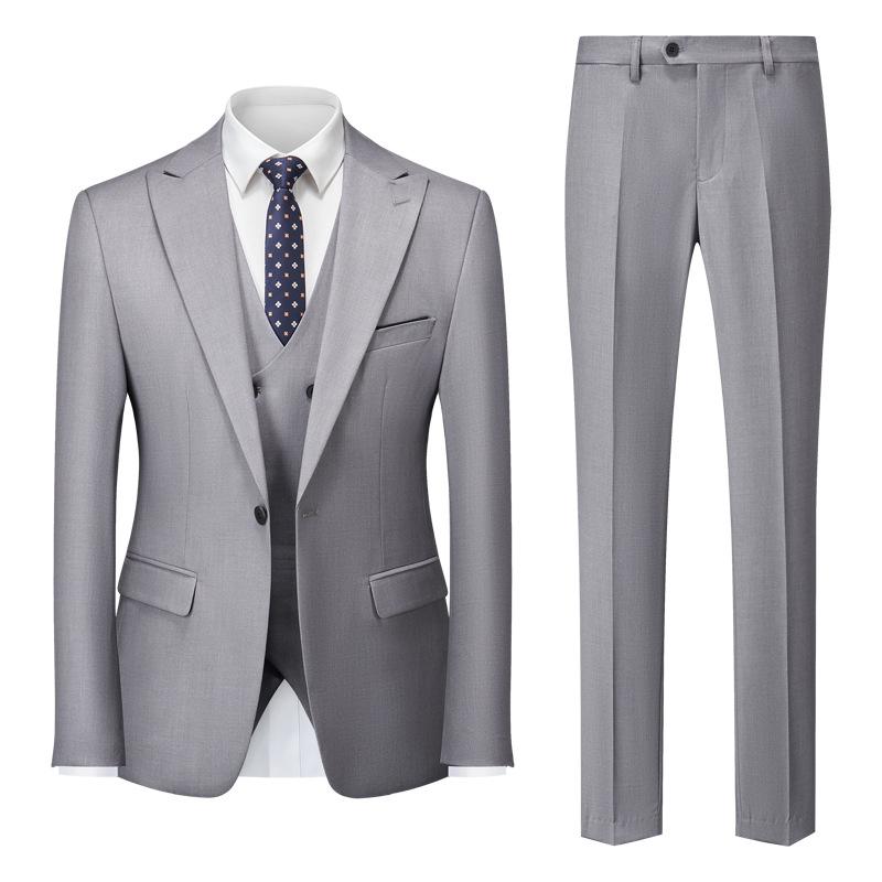 Herren Business Casual Anzug Hochzeit Bräutigam Anzug Herrenanzüge und Blazer M licht grau
