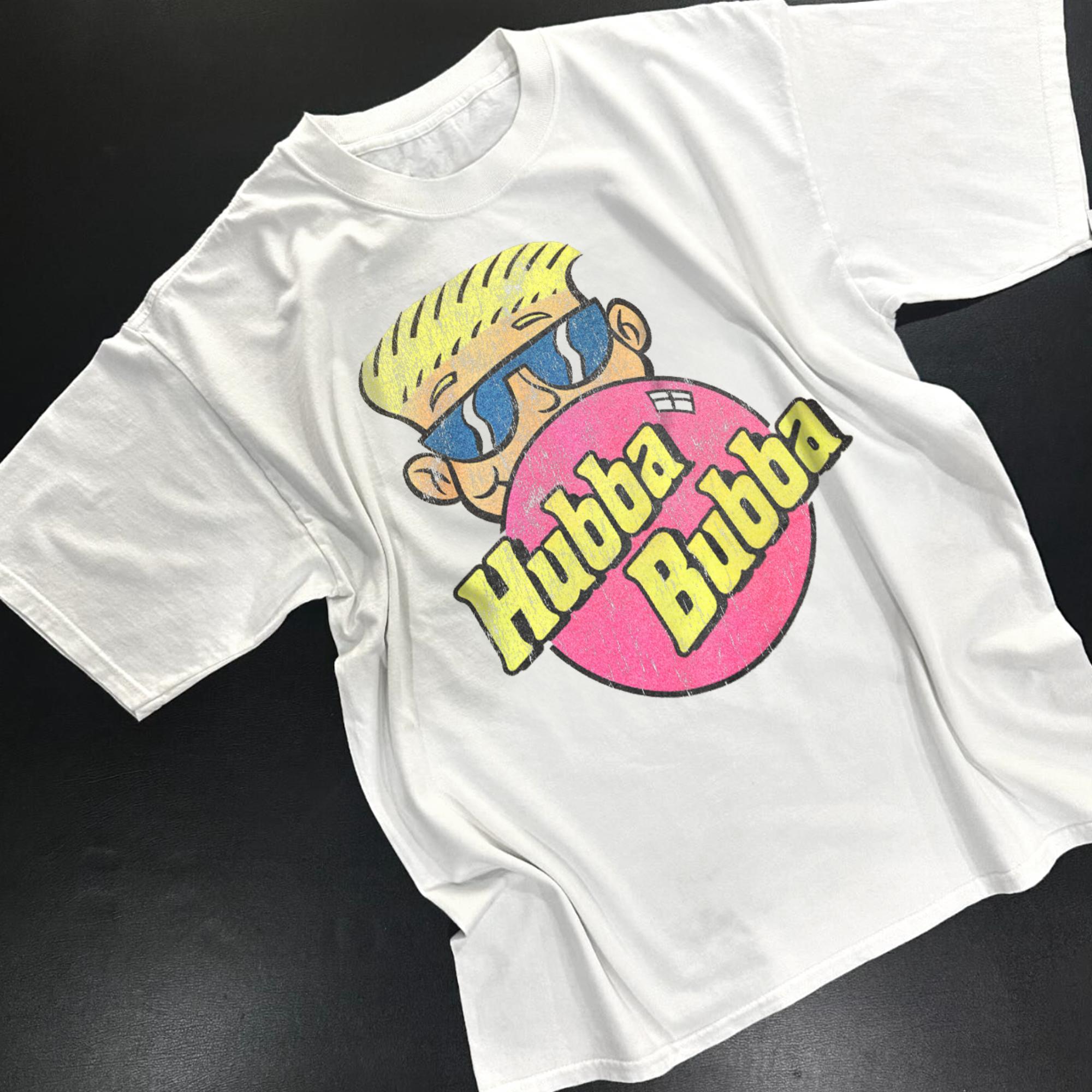 Hubba Bubba Vintage T-Shirt Herren Damen Retro Süßigkeiten Grafik Baumwolle Kurzarm Streetwear Tee 5XL bunt