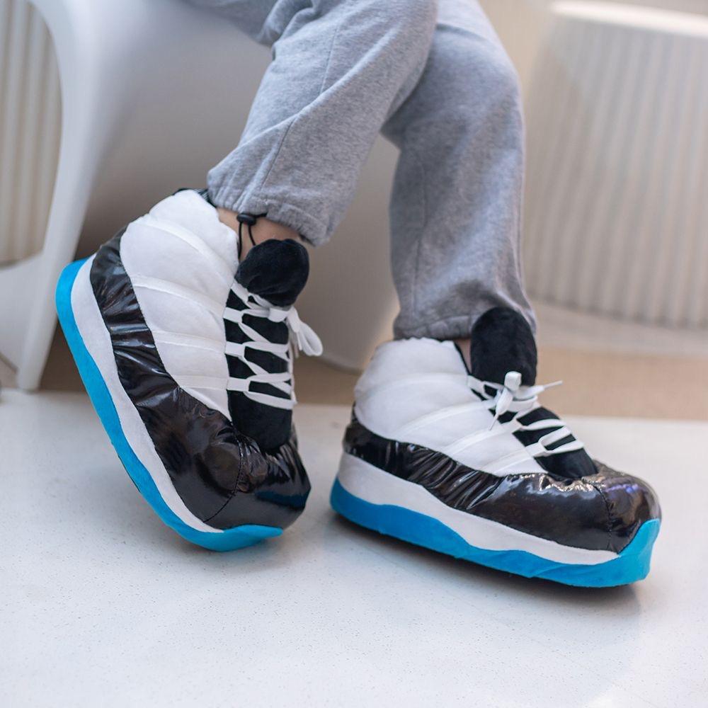 Sneaker Hausschuhe Plüsch Hausschuhe Damen Hausschuhe Herren Lustige Hausschuhe 35-44 Kinder Erwachsene Winter Warm Indoor Plüsch Hausschuhe 35-44 weiß/blau