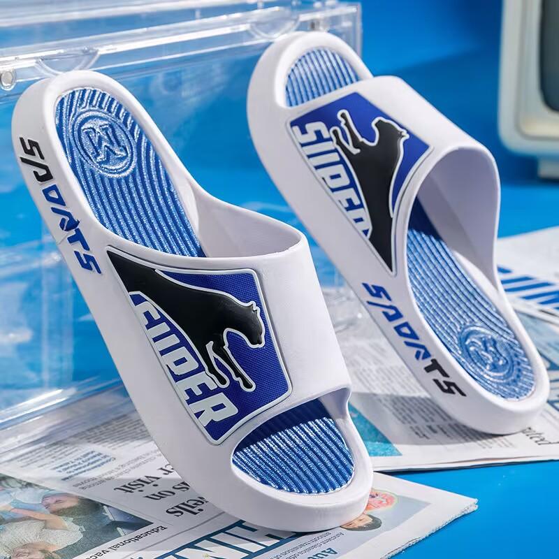 Neue Hausschuhe Herren Sommer Sport Outdoor Rutschfeste Paare Home Badezimmer Sandalen und Sport Hausschuhe Herren Flip Flop Slipper 40-41 blau