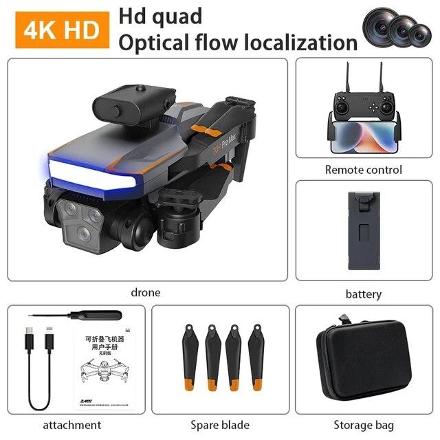 Neue P18 UAV ESC Dualkamera Bürstenlose optische Flusspositionierung WIFI FPV Feste Höhe Hindernisvermeidung RC Drohne Quadcopter Kinderspielzeug Geschenk 4K 1 battery schwarz