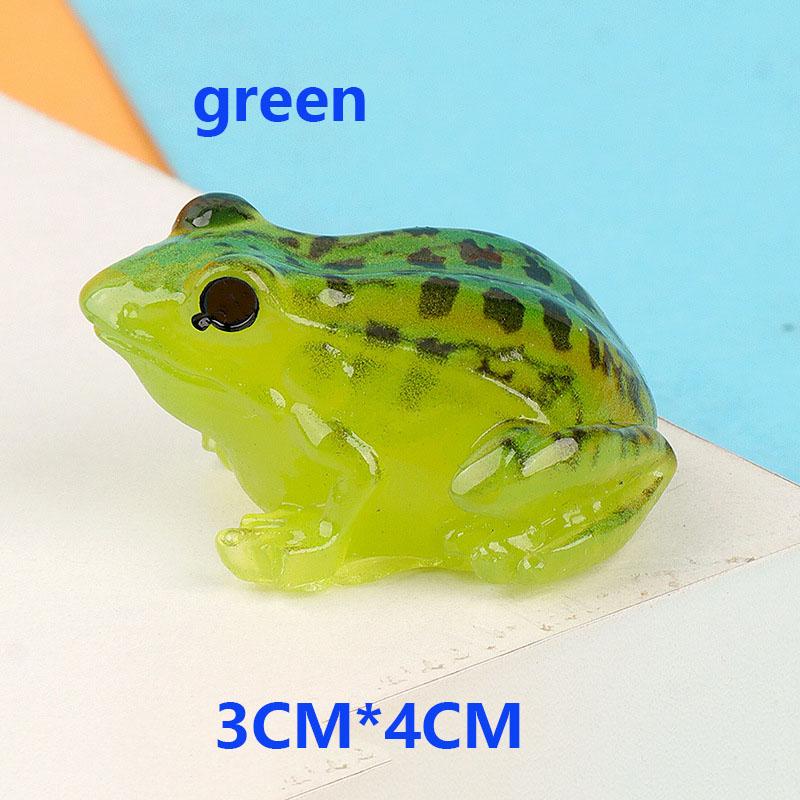 Neuankömmling Miniatur Frosch Figur Mikrolandschaft Gartendekoration Beleuchtetes Dekorationselement Heim Desktop Schmuckstück Aquarium Dekoration 4cm X 3cm grün