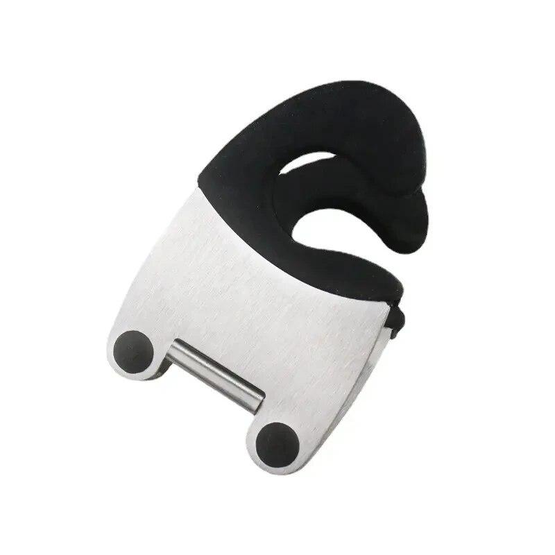 Edelstahl Topf Löffel Halter, Anti-Verbrühen Silikon Grip Topf Clip Halter Für Löffel, Geschirr Schüssel Clip, kochen Utensilien Zu schwarz