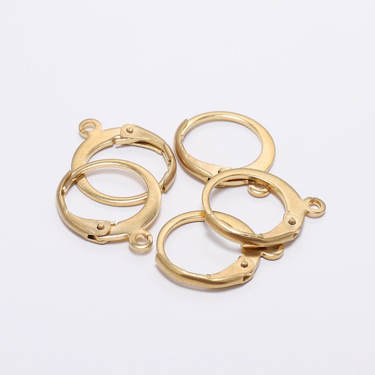 20 teile/los Edelstahl Ohrringe Für Frauen Basis Für Ohrringe Haken Für Schmuck Machen Lieferungen DIY Erkenntnisse 14*12mm gold