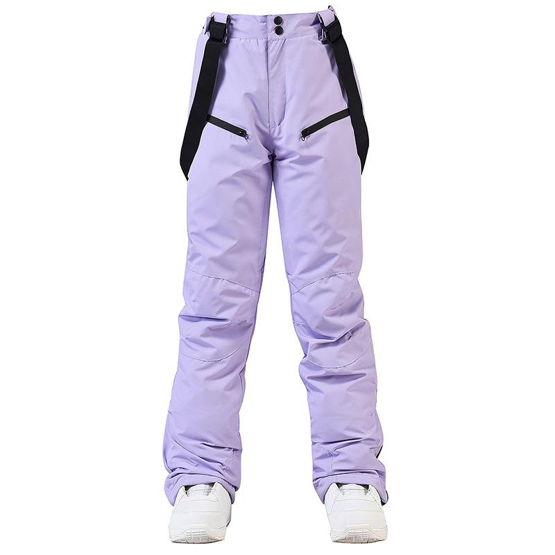 Neue Stil Skihosen Männer und Frauen Hosenträger Skihosen Winter Winddicht Wasserdicht Warm Verdickte Single-board Doppel-board Ski Hosen XS violett