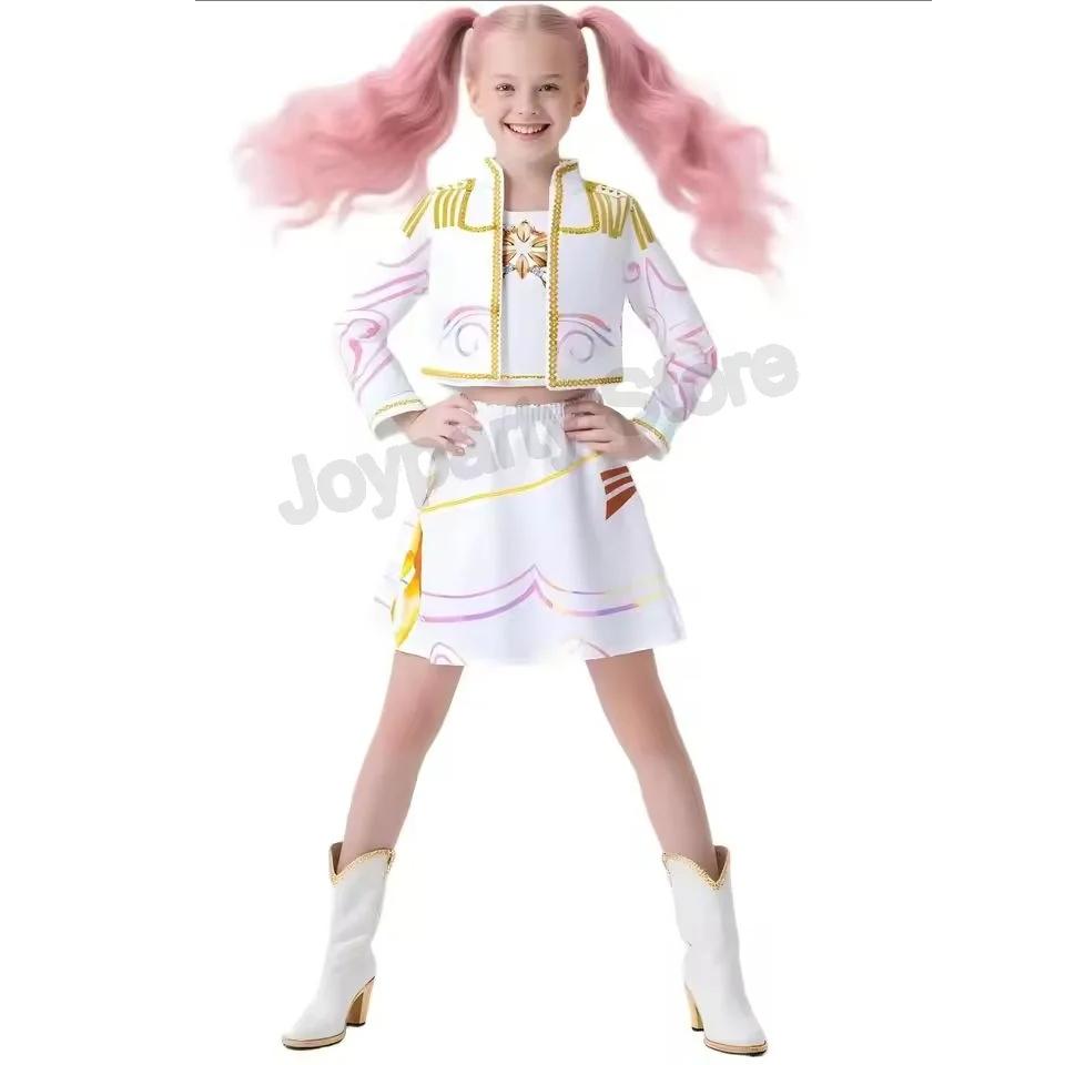 Kinder Mädchen Film Kpop Mira Cosplay Kostüm Druck Dämonenjäger Zoey Rumi Cosplay Karneval Show Kleidung Kinder Mädchen Huntrix Set 130