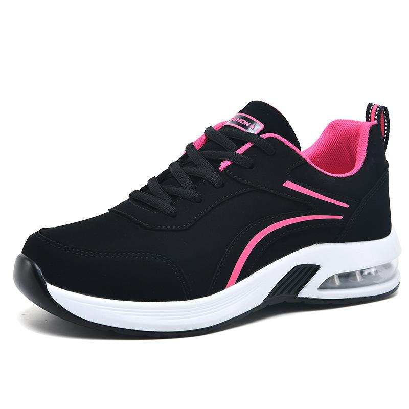 Herbst neue Damenschuhe modische und bequeme Sportschuhe Plateau Leder lässige Sport-Damenschuhe 42