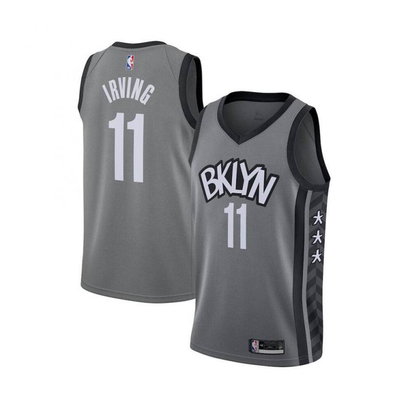 Trikot Brooklyn Nets Nr. 11 Irving Klassisches Trikot Sportweste Gedenkausgabe Übergröße Unisex M grau