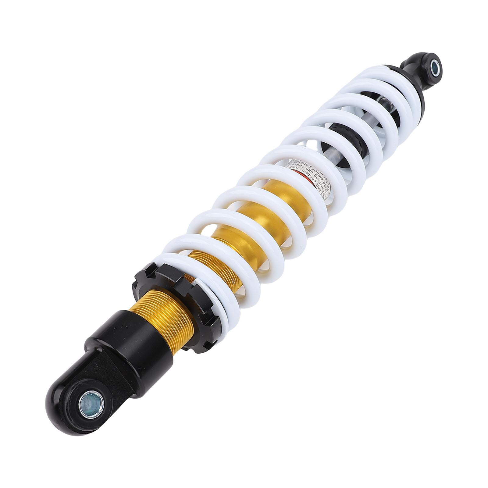 Hochleistungs-Stoßdämpfer 400mm Lochabstand 10mm Durchmesser Feder Einstellbare Dämpfung für Motorrad ATV UTV Quad Dirt white