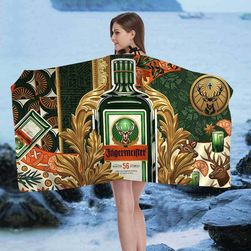Jägermeister Logo Badetuch Mikrofaser Weich Wasserabsorbierend Atmungsaktiv Für Mädchen Kinder Dekorativ Cartoon Strandtuch W40*H60(CM)