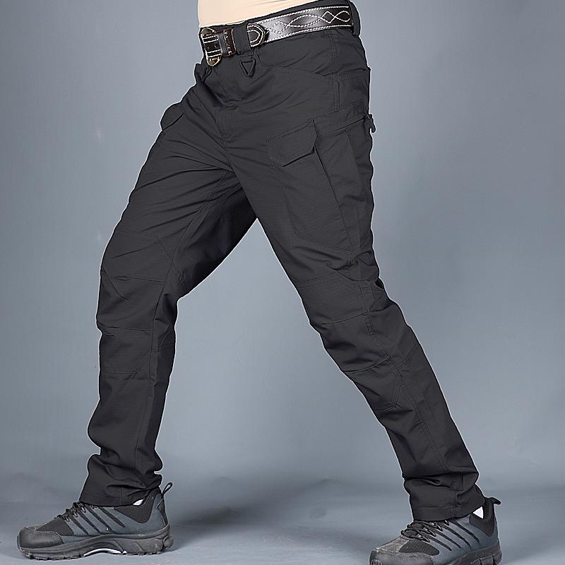 Neue Herren Casual wasserdichte Outdoor-Trekking-taktische Hose, atmungsaktive Arbeitshose mit mehreren Taschen, Cargohose, Militär-Armeehose, Übergröße L schwarz