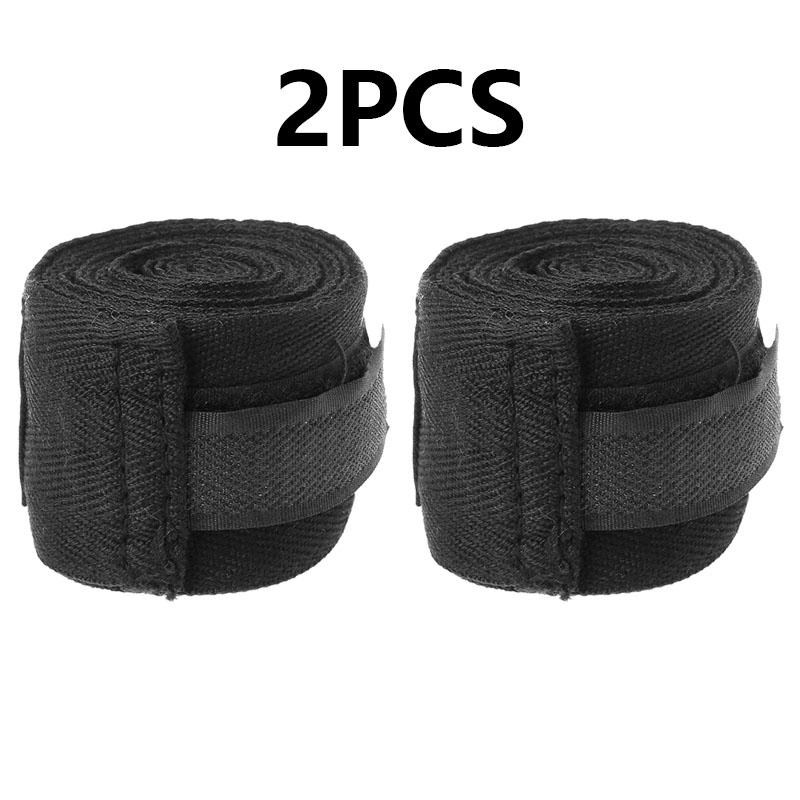2 STÜCKE 2,5 Mt Boxtraining Bandagen Baumwolle Sport Bandagen Sanda Kickboxen MMA Handschuhe Wraps Gürtel Boxen Sportgurt 2.5M schwarz