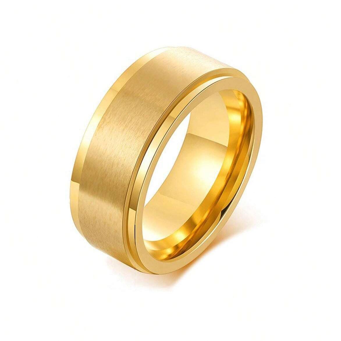 Einfache 8mm Angst Fidget Spinner Ringe für Männer Frauen Cool Edelstahl Spinning Drehbar Ringe Anti Stress Hochzeitsschmuck 12 beige