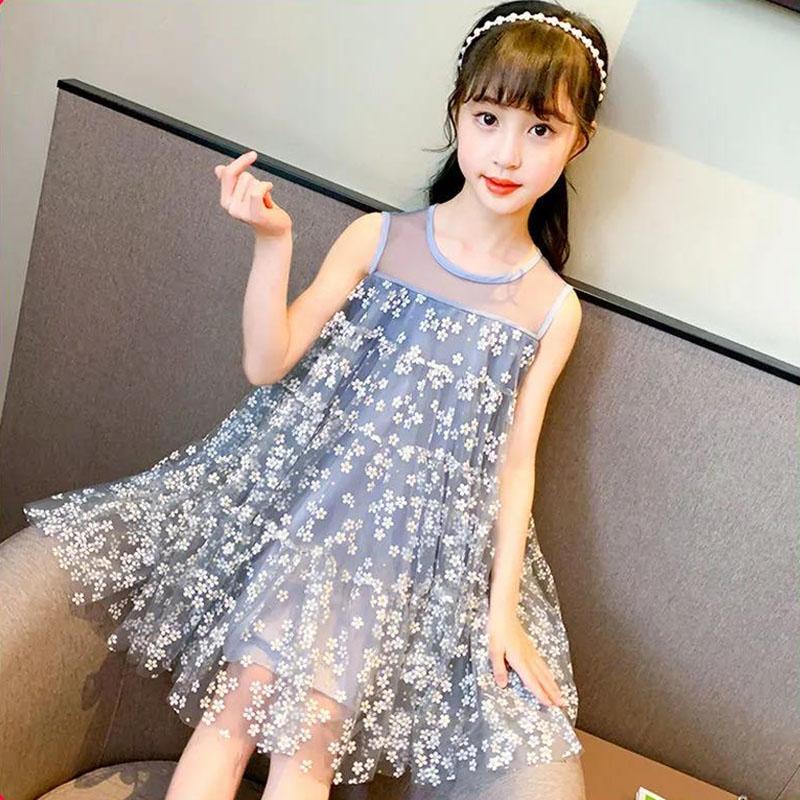 Mädchen Kleid Sommer Kleine Mädchen Rock 12-jahr-alte Mädchen Rock kinder Prinzessin Kleid 7-jahr-alte pailletten Süße A-linie Kleid 90