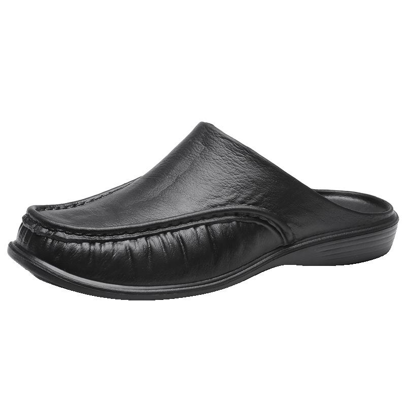 Neue Herrenmode-Sandalen, rutschfeste, durchbrochene Hausschuhe, Outdoor-Strandschuhe, lässige Faule Schuhe, Outdoor-Schuhe in Übergröße 42 schwarz