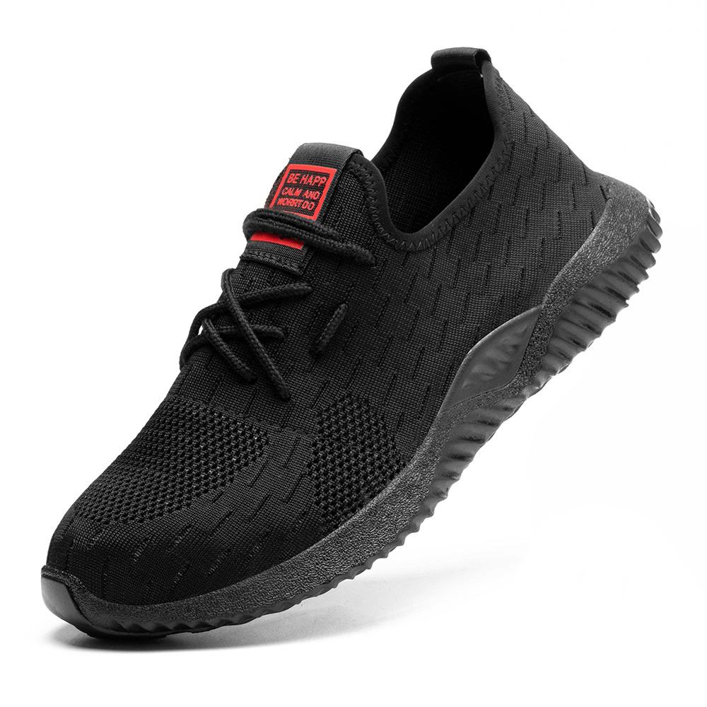 Unisex Casual Herren Arbeitsstiefel Unzerstörbare Sicherheitsschuhe Sicherheitsschuhe für Erwachsene Herrenschuhe mit Stahlkappe Pannensichere Arbeitsschuhe 42 black
