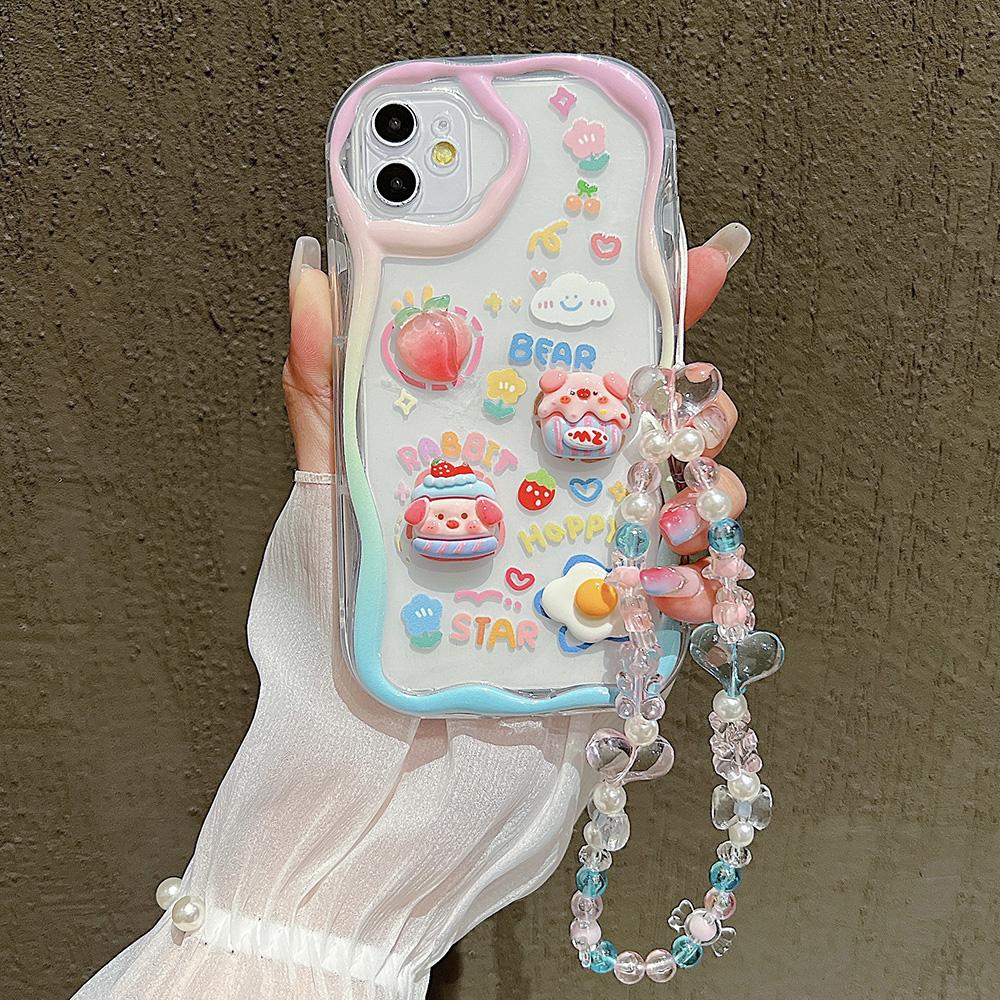 3D Blume Niedliches Schwein Hängekette Weiche Hülle Für iPhone 13 Hülle iPhone 15 14 12 11 Pro Max XR X XS 7 8 Plus SE Schutzhülle For iPhone 12Pro Max