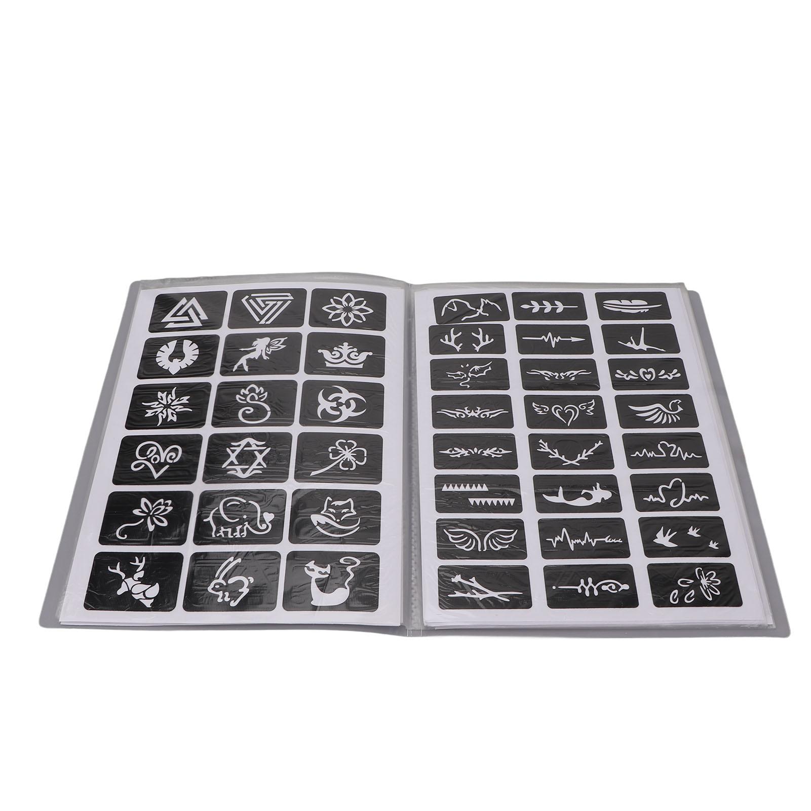 19 Blatt Tattoo Schablonen Wasserdicht Temporär Wiederverwendbar Körperkunst Glitzer Tattoo Vorlagen