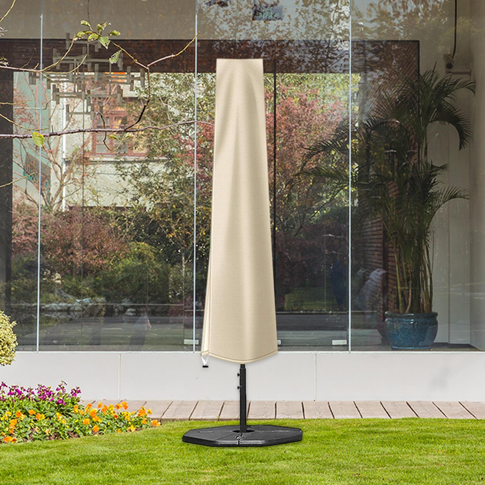 Garten Sonnenschirm Abdeckung Markt Sonnenschirm Winddicht Möbelschutz Oxford Stoff Schwerlast Beige without Pole