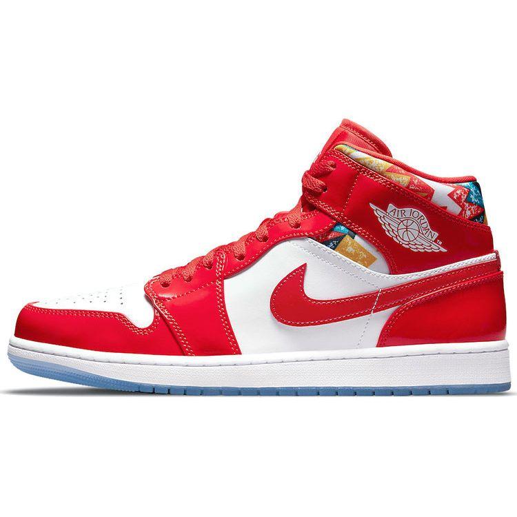 Air Jordan 1 Mid SE Barcelona Pullover Herren Sneaker Rot Chile-Rot Weiß DC7294-600 47.5