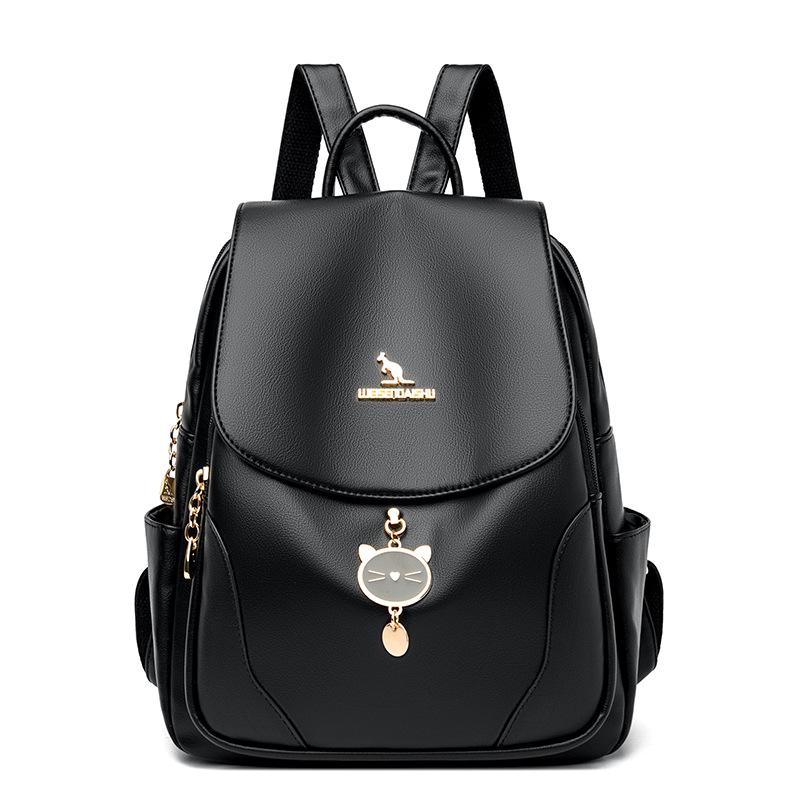 Rucksack für Damen Trendige neue koreanische Version Schlicht und modisch Einseitige Damenhandtasche PU Weichlederrucksack Reise-Schultasche