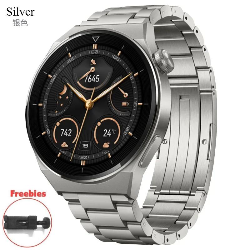 Titan Metall Uhrenarmband Für HUAWEI Watch 3 Pro neu Armband 22mm Für HUAWEI GT 3 46mm/GT3/GT 2 46mm/GT2 Pro Armband 22mm Needle unpacking silber