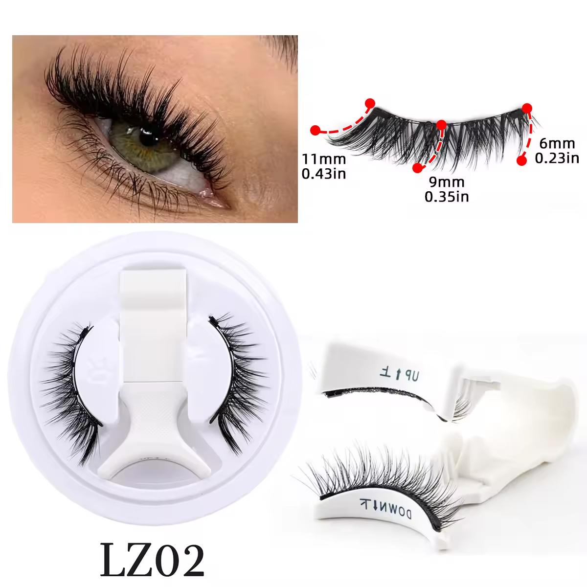 Hot 1 Paar magnetische Wimpern, handgefertigt, flauschige Wimpern aus künstlichem Nerz, wiederverwendbar, natürliche falsche Wimpern und magnetische Pinzette, Make-up-Set LZ02