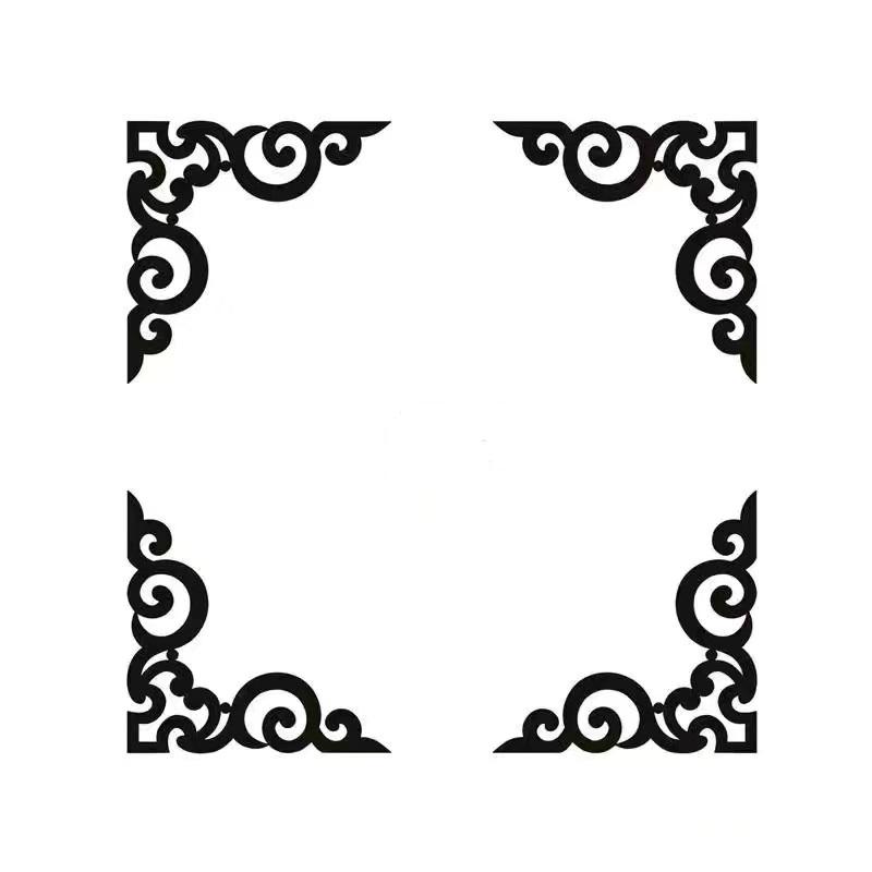 4 stücke Möbel Dekoration Spiegel Aufkleber 3D Wand Aufkleber Acryl Selbst-adhesive Spiegel Gold Splitter Aufkleber Schrank Ecke Aufkleber 10cmx10cm