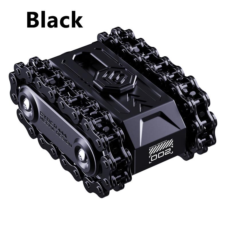 Mini-Panzer 002 EDC Fidget Toy - Drücken Drehen Schieben Stressabbau-Spielzeug für Erwachsene Kinder, Cooles Schreibtisch-Gadget ADHD Sensorisches Geschenk schwarz
