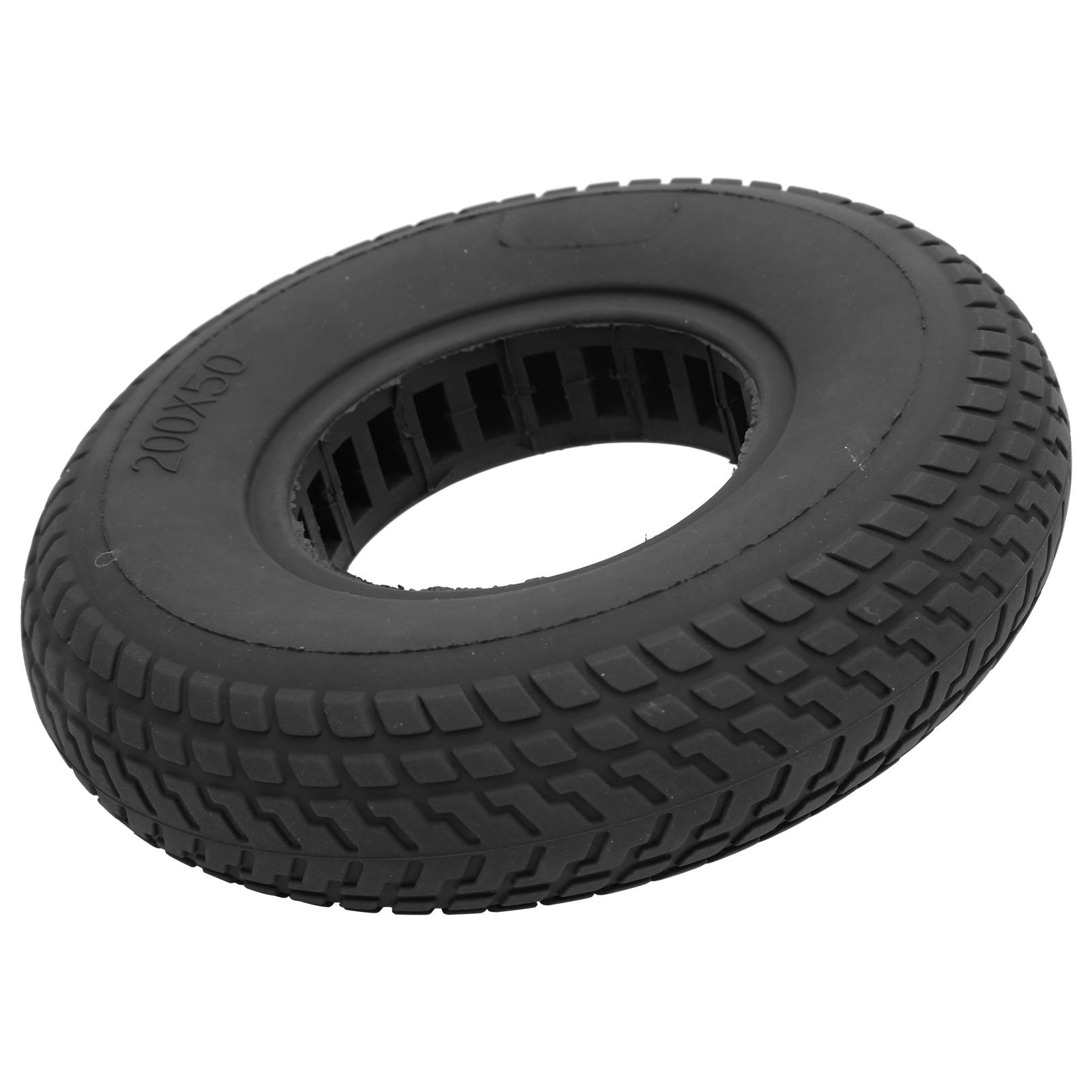 200x50mm Explosionssicherer Vollreifen Gummireifen Ausgehöhlt Dämpfung für Elektroroller schwarz