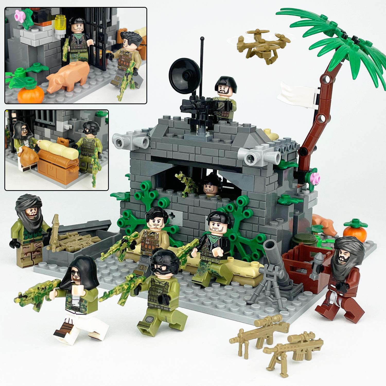 Militärserie Schlachtfeld Bunker Bausteine Spielzeug Kinderspielzeug