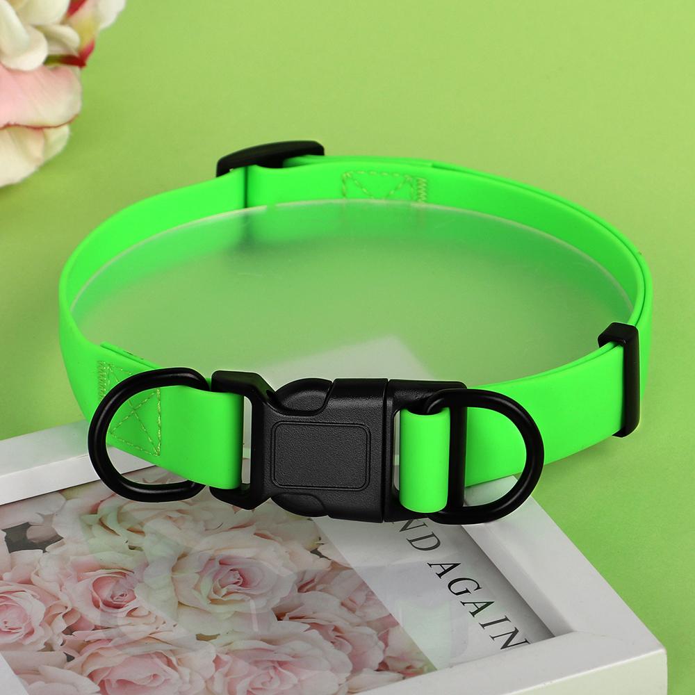 Buntes PVC-Hundehalsband, wasserdichtes PVC-Hunde-Schwimmhalsband, Haustier-Outdoor-Reisehalsband, verstellbar für kleine, mittelgroße und große Hunde L 40-65cm