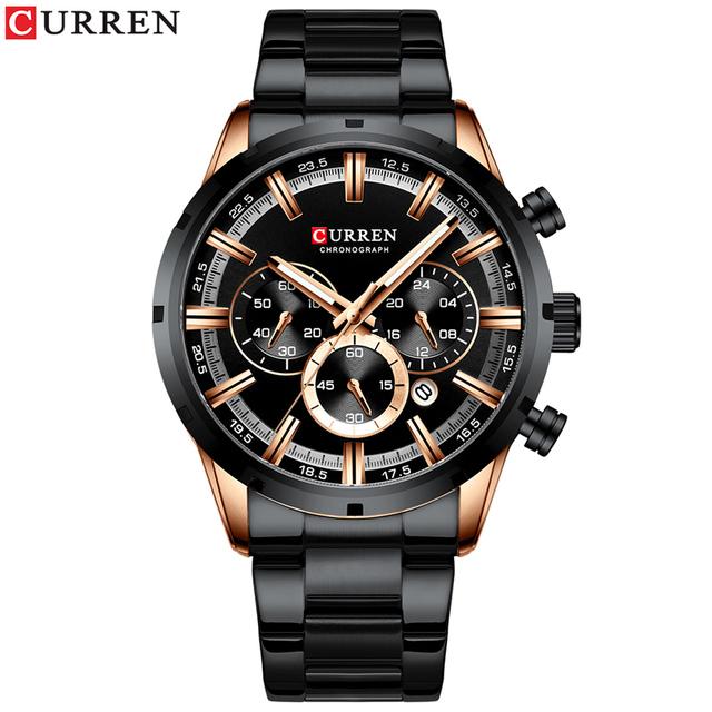 CURREN Luxuriöse neue Herren-Armbanduhr mit Edelstahlband für Herren, lässige Mode, Quarzuhr, Herren-Chronographenuhr mit Datum