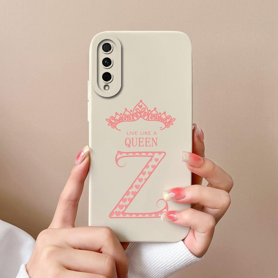 Für Huawei Y5P Y6P Y6S Y7P Y7A P Smart 2021 Z Hülle Rückseite Luxus Krone Buchstaben Matt Flüssig Weich Silikon Stoßfest Schutzhülle für Huawei Bumper Huawei Y7P 2020