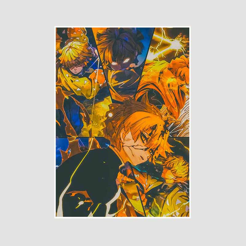 Japanischer Comic-Film Demon Slayer: Mugen Train Anime Poster Kimetsu No Yaiba, weißes Papier, Poster, Kunst, Malerei, Wanddekoration, Wandbild, Wohnkultur 30x21cm