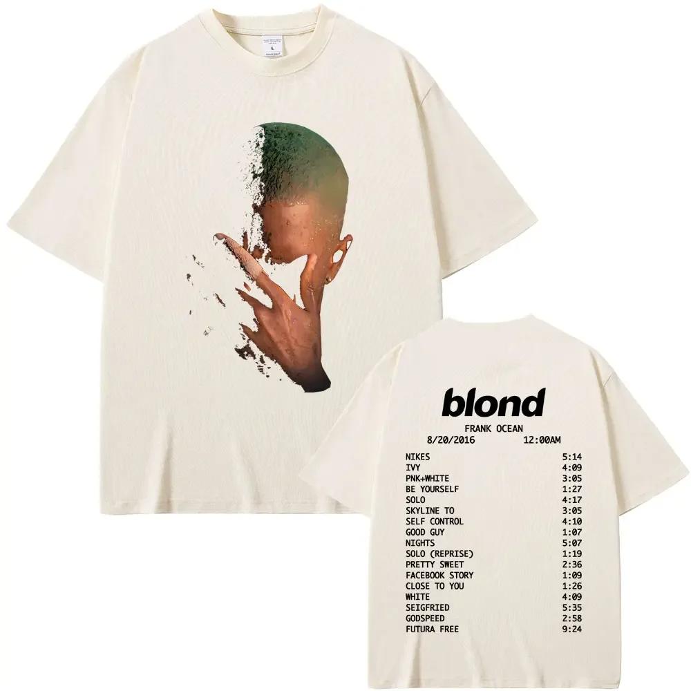 Heißer Verkauf Rapper Frank Mode Grafikdruck T-Shirt Herren Damen Ocean Streetwear Hip Hop Mode Blond Locker Lässig Übergroßes Oberteil Sommer Neues T-Shirt XL schwarz