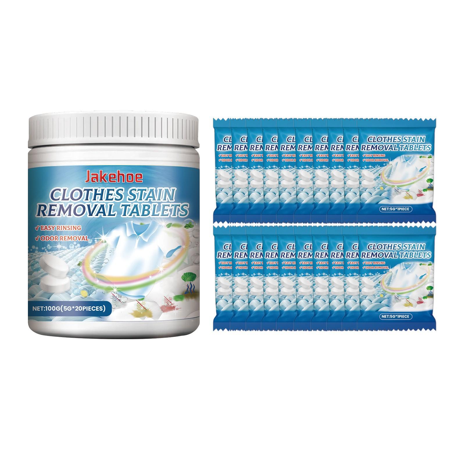 Waschtabletten, Fleckenentferner für die Wäsche von Kleidung, starke Dekontamination, Waschpulvertabletten für Unterwäsche und Kleidung One Size