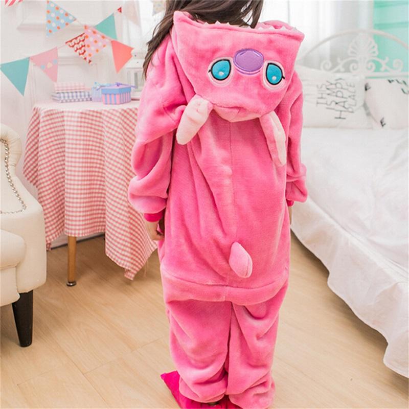 Kinder Kigurumi Katze Onesie Pyjama Mädchen Overall Tier Nachtwäsche Overall Kapuze Pyjama Ohne Schuhe 5T hellrosa