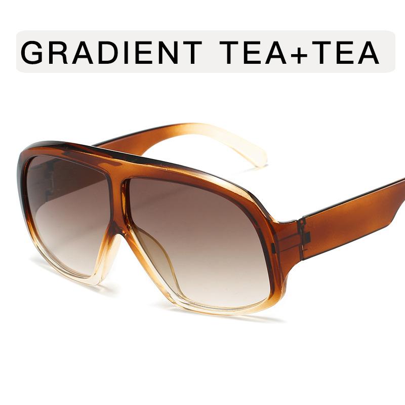 Retro Große Rahmen Damen Quadratische Sonnenbrille Schwarz Rund Verlaufend Cool Herren Sonnenbrille Einteilig Designer Pilot Sonnenbrille MULTI