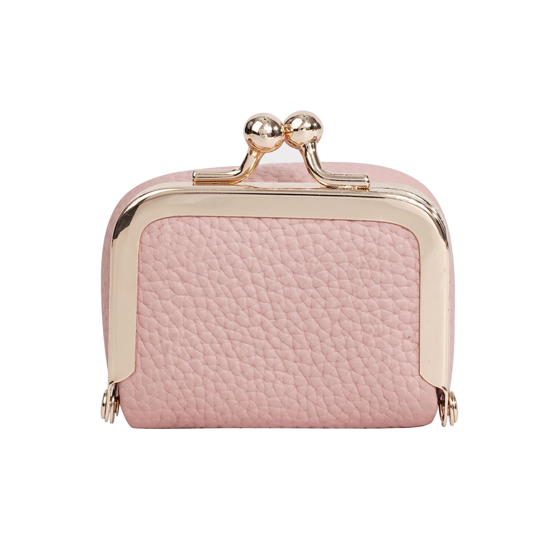 Damen Geldbörse & Schmuckbeutel aus echtem Leder: Kleiner Mini-Halter für Münzen, Ohrringe, Halsketten rosa