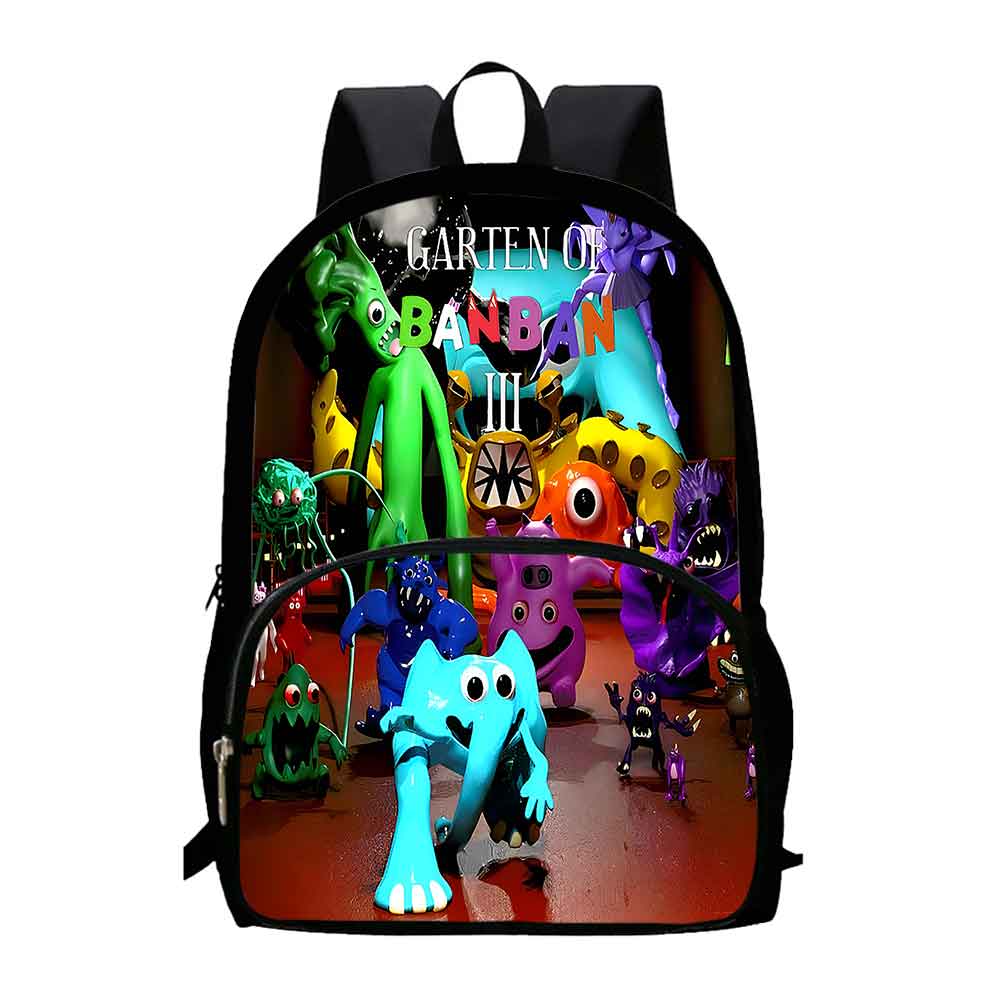 Garten Prints of Banban Schulrucksack für Klasse 1-5, Cartoon-Prints Schultaschen für Jungen Mädchen, Kinderrucksack Büchertaschen 15inches