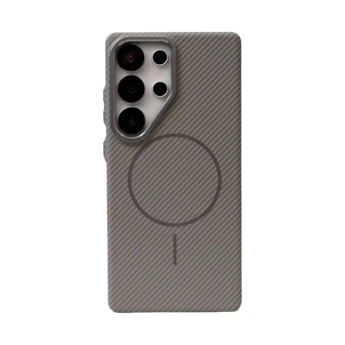 Handyhülle mit Kohlefaser-Muster für Samsung Galaxy S25Ultra - Metallrahmen Magnetring Stoßfeste Hülle für Samsung S25/S25 Plus/25 Ultra/S24 Ultra Samsung Galaxy S25 Ultra