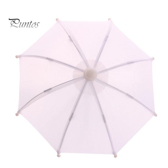 Puppen-Regenschirm, niedlich, dekorativ, einfarbig, Puppenhaus, offener Regenschirm, Dekoration für den täglichen Gebrauch weiß
