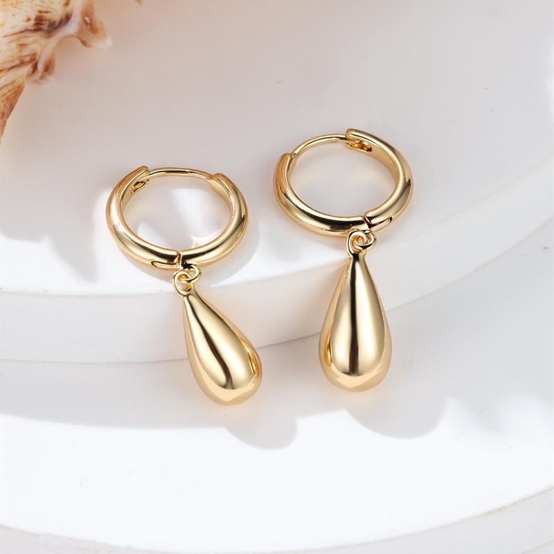 Trendy Waterdrop Bar Damen Ohrringe Vintage Gold Farbe Ohrhänger Chic Minimalist Ohrclip Geschenk Schmuck gold