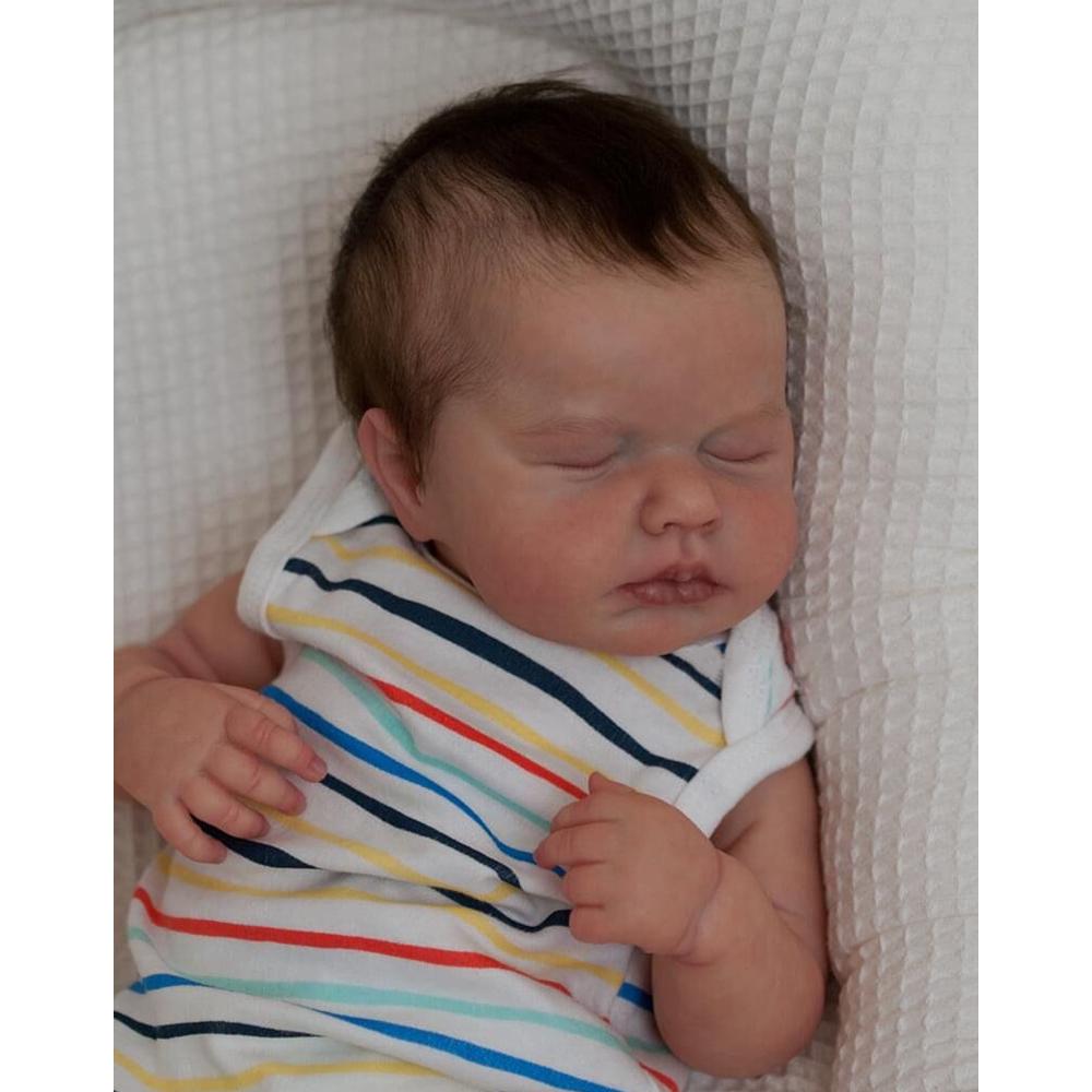 48 cm Reborn Babypuppe Loulou Weiches Silikon Vinyl Babypuppe Spielzeug Wie echtes 19 Zoll schlafendes Kinderspielzeug 48cm Boy